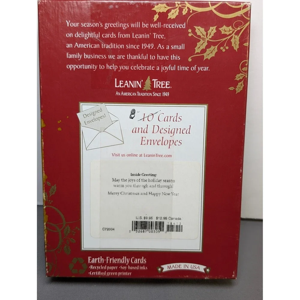 Leanin Tree C72004 Pig Bulldog Christmas Cards 8 with Envelopes Partial Box